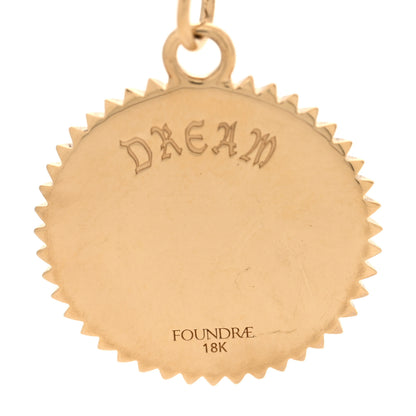 Foundrae 18K Yellow Gold Diamond Medium Dream Medallion Pendant 3 of 3
