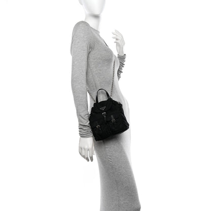 Prada Nylon Vela Mini Crossbody Backpack Black 2 of 9