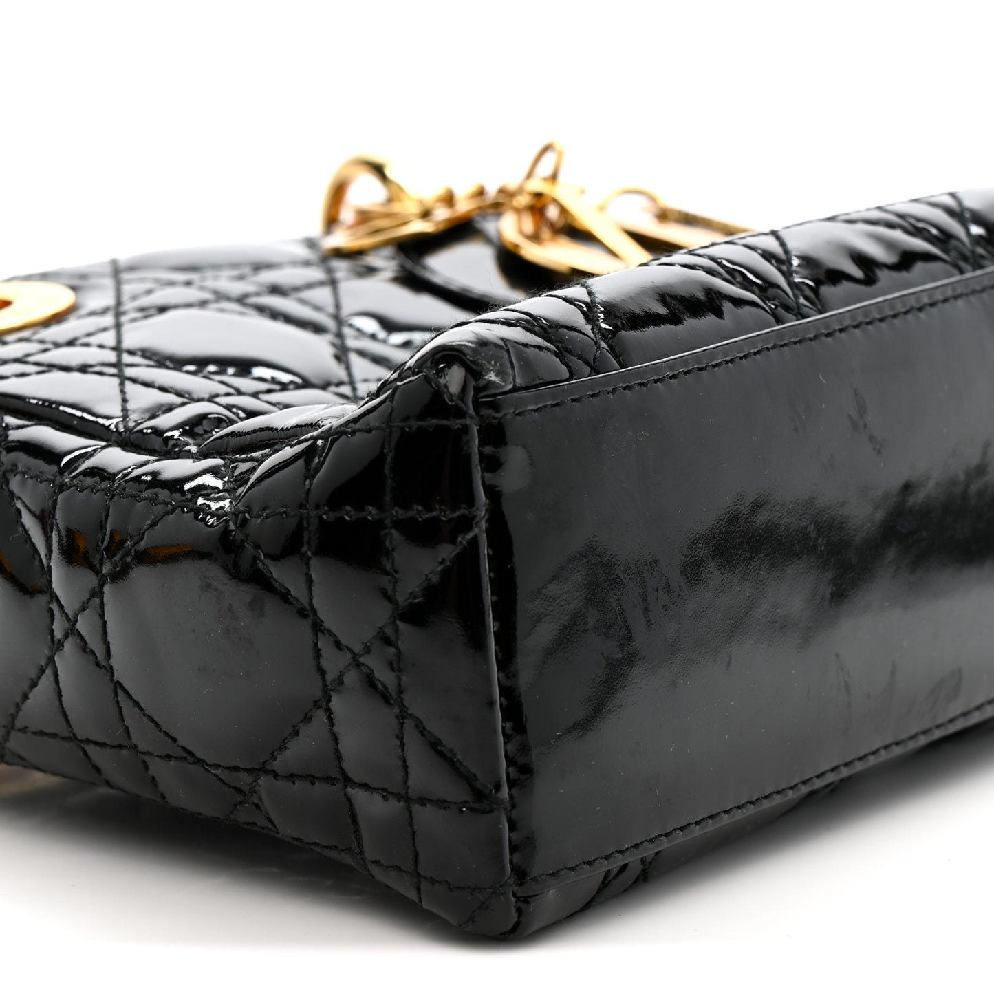 Patent Cannage Mini Lady Dior Black