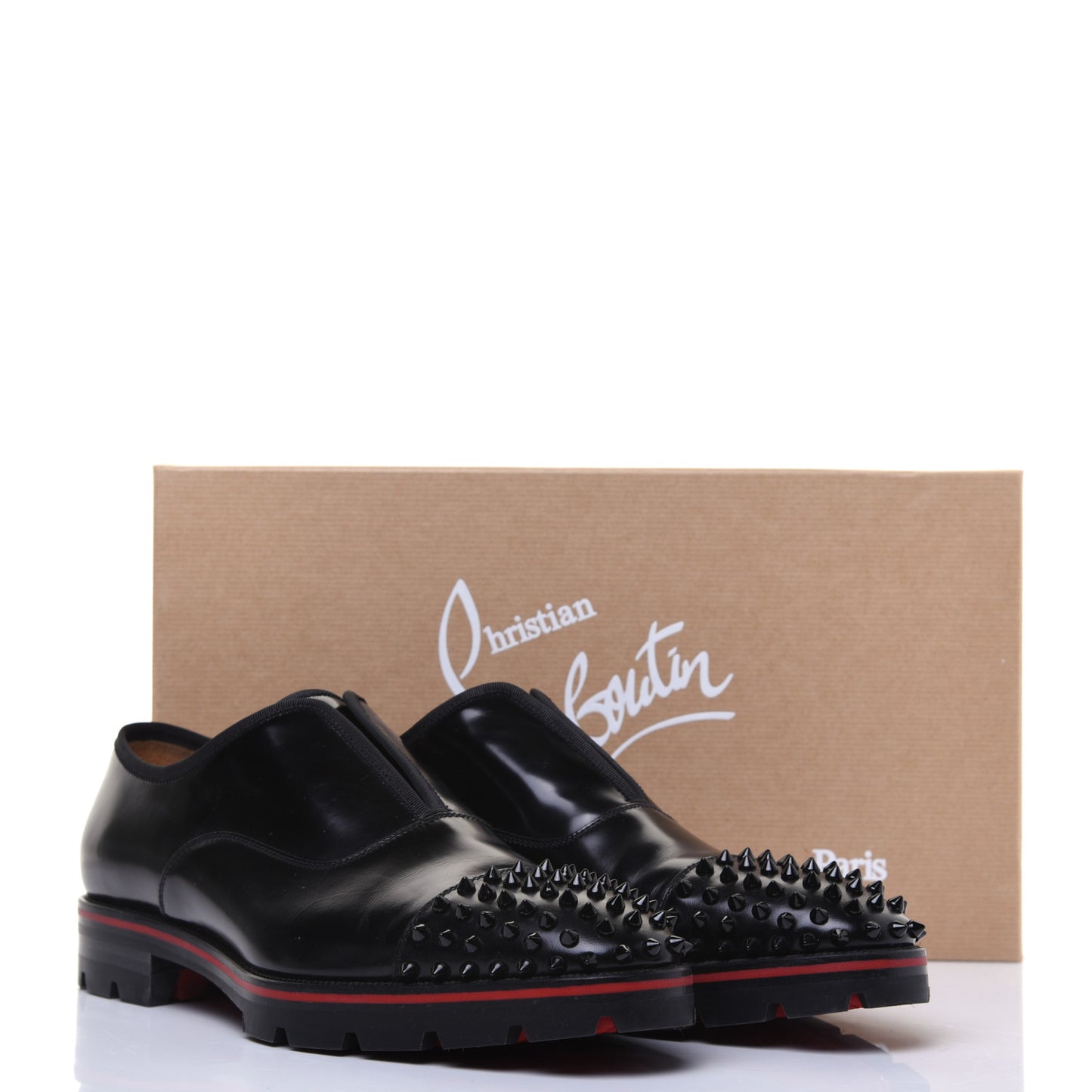 Calfskin Abrasivato Mens Alpha Pointe Spikes Flat Sneakers 43.5 Black