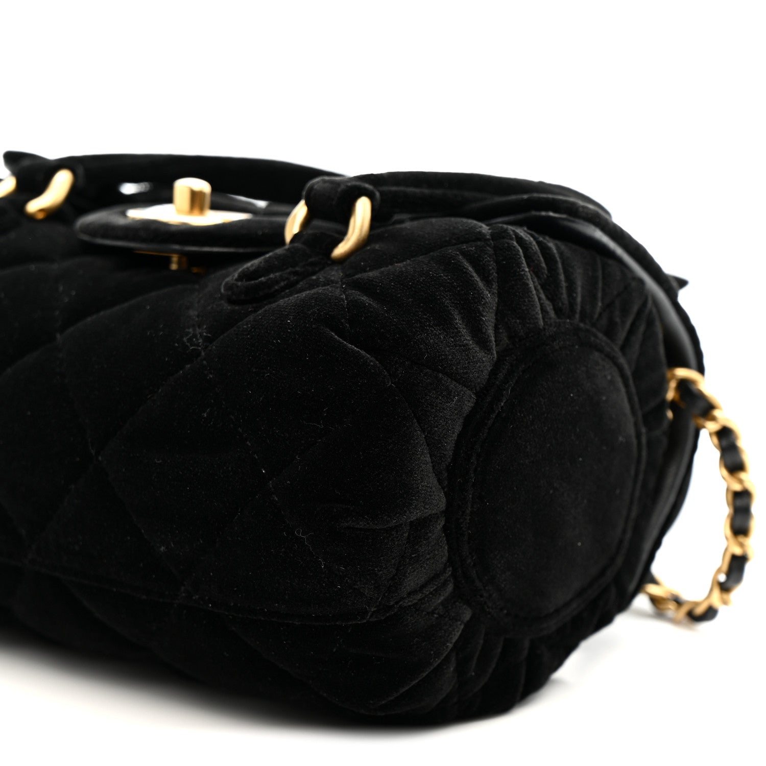 Chanel Velvet Quilted Mini Top Handle Flap Black 21 of 23