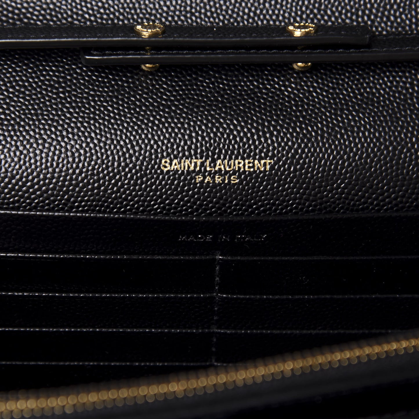 Grain De Poudre Matelasse Chevron Monogram Chain Wallet Black