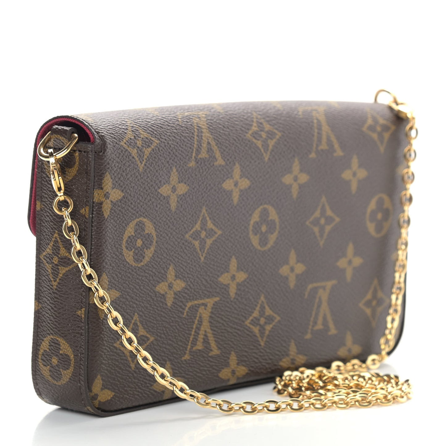 Monogram Pochette Felicie Chain Wallet Fuchsia