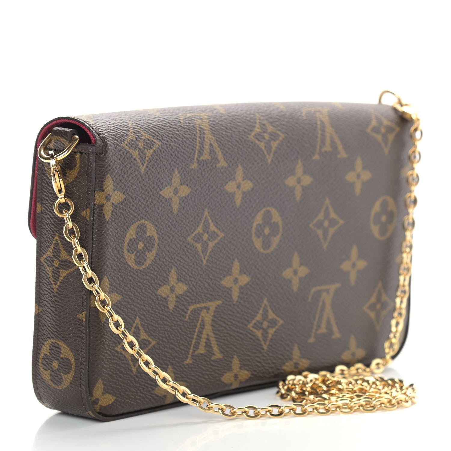 Louis Vuitton Monogram Pochette Felicie Chain Wallet Fuchsia 4 of 13