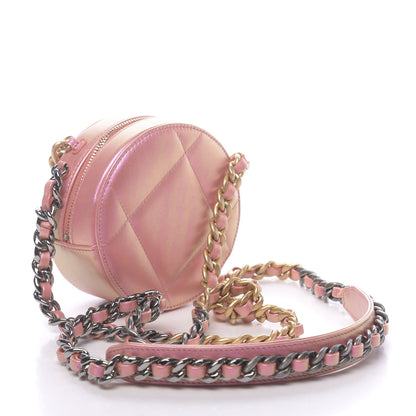 Chanel Iridescent Calfskin Quilted 19 Round Clutch With Chain Pink 3 of 11