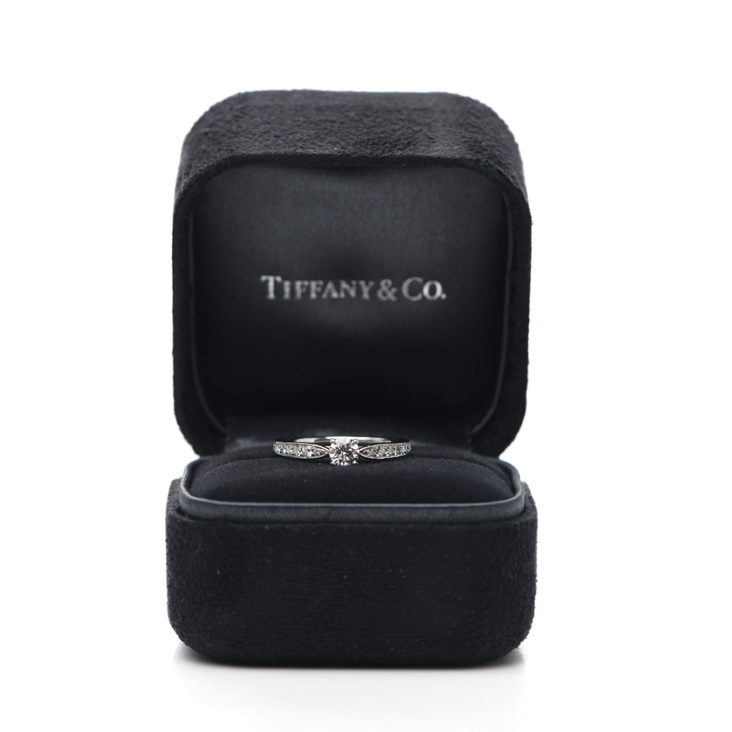 Platinum Diamond .24ct Round Brilliant Harmony Engagement Ring 49 4.75