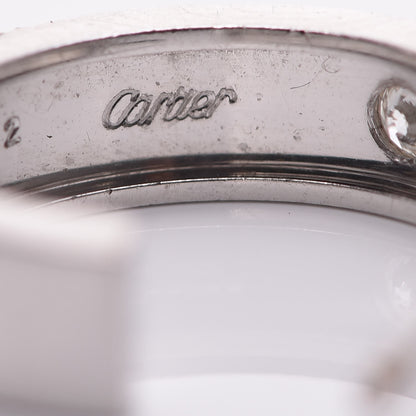Cartier 18K White Gold 2 Diamond 5.5mm LOVE Hoop Earrings 6 of 17