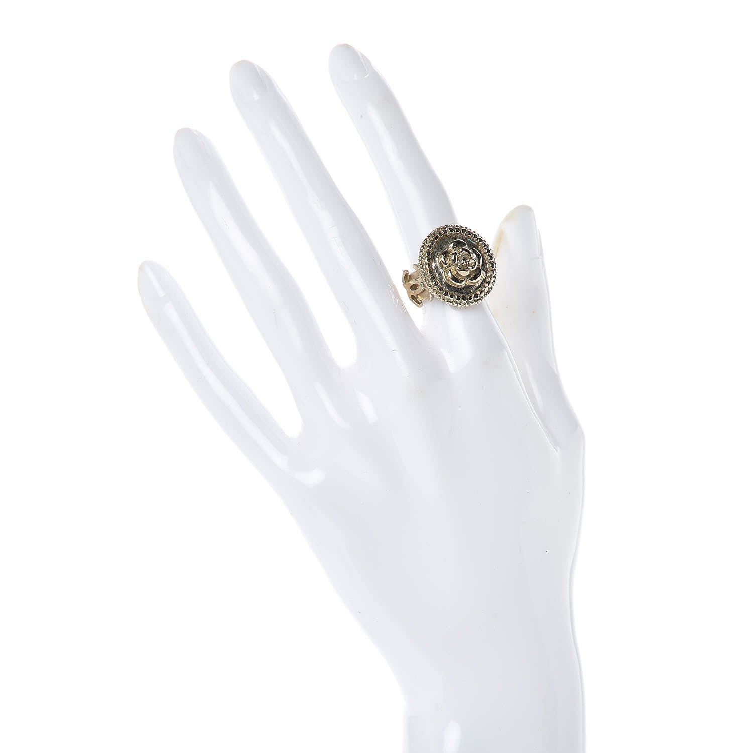 Chanel CC Camellia Ring 5 Gold 2 of 5