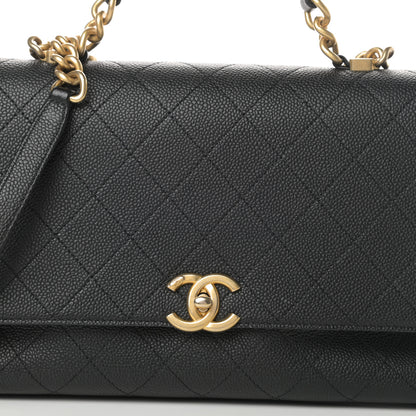 Chanel Grained Calfskin Stitched Flap Black 8 of 10