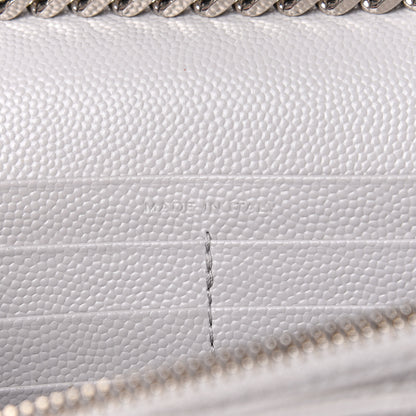 Saint Laurent Grain De Poudre Matelasse Chevron Monogram Chain Wallet Souris 6 of 10
