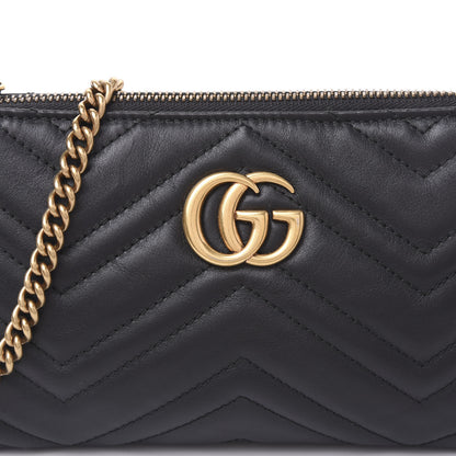 Gucci Calfskin Matelasse Mini GG Marmont Chain Bag Black 8 of 8