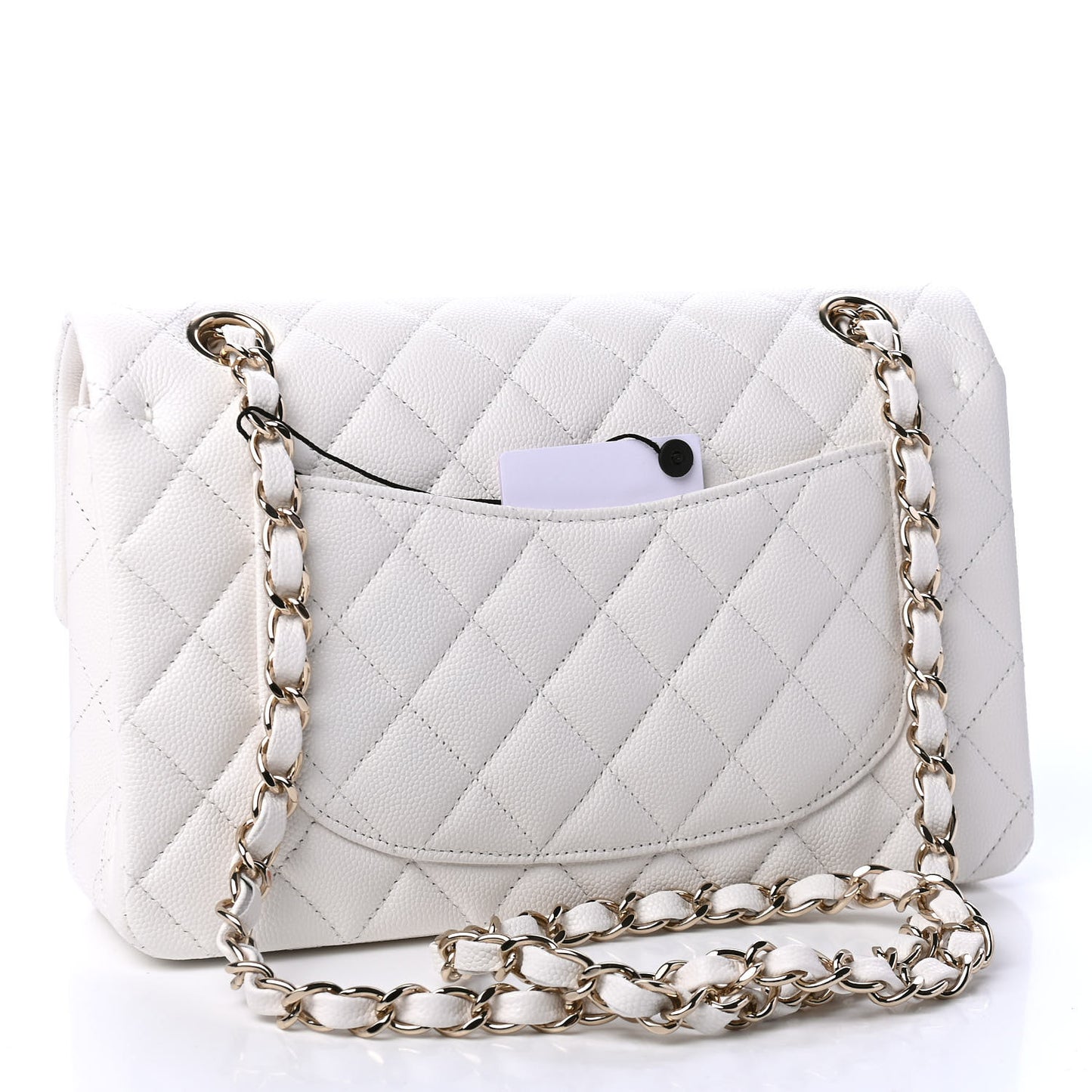 Caviar Quilted Small Double Flap White