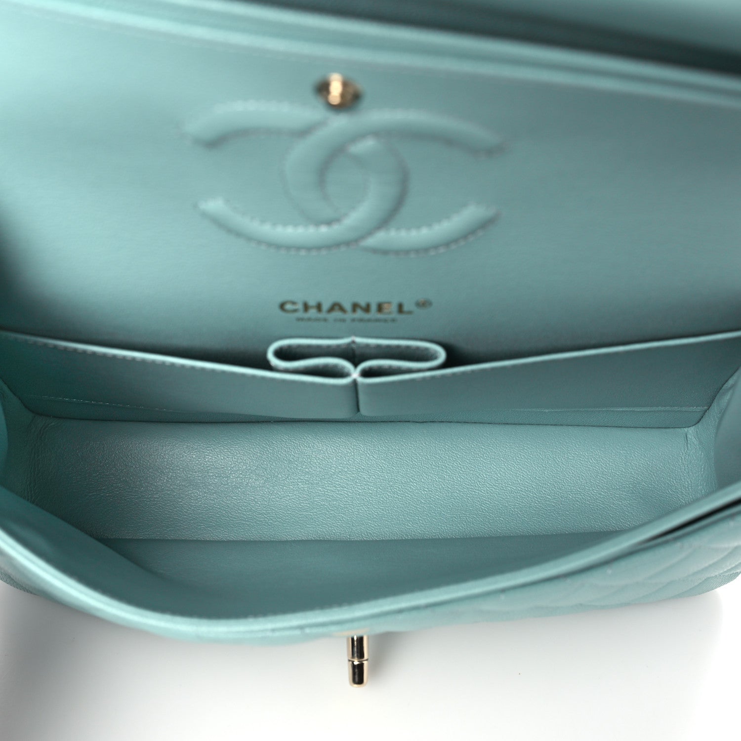 Chanel Caviar Quilted Medium Double Flap Light Blue 5 of 10
