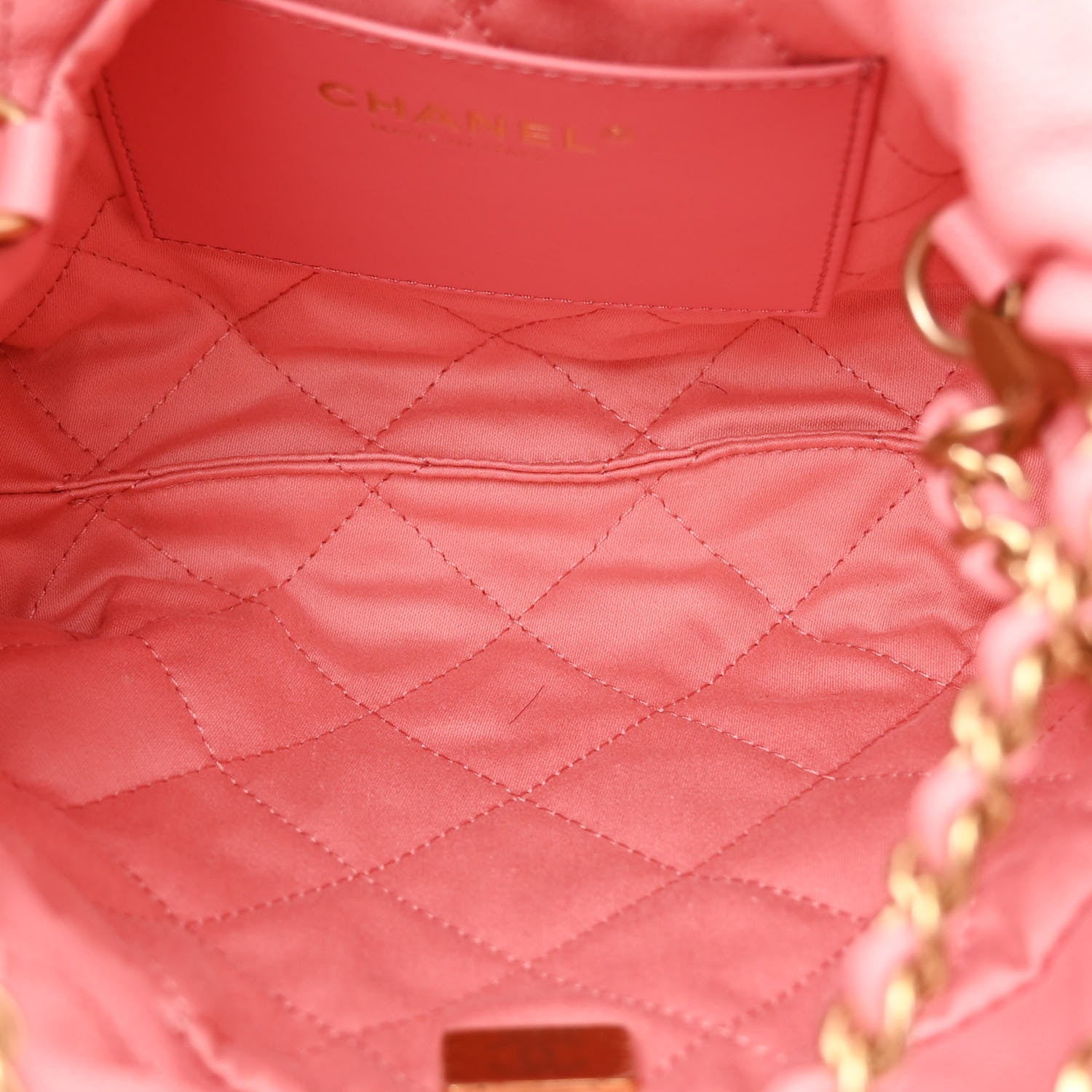 Chanel Shiny Caviar Quilted Mini Chanel 22 Coral 5 of 10