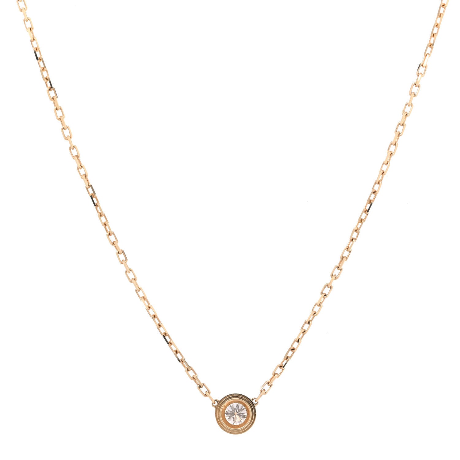 Cartier 18K Yellow Gold Diamond LM D'Amour Pendant Necklace 3 of 7