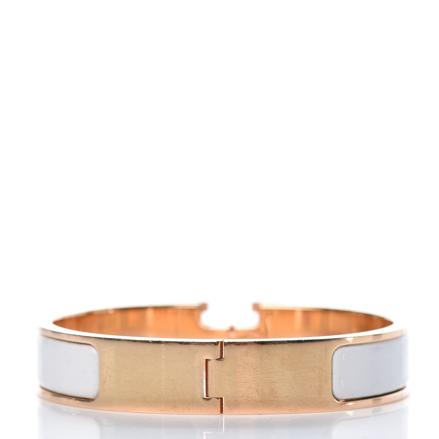 Hermes Enamel Narrow Clic Clac H Bracelet PM White 3 of 5