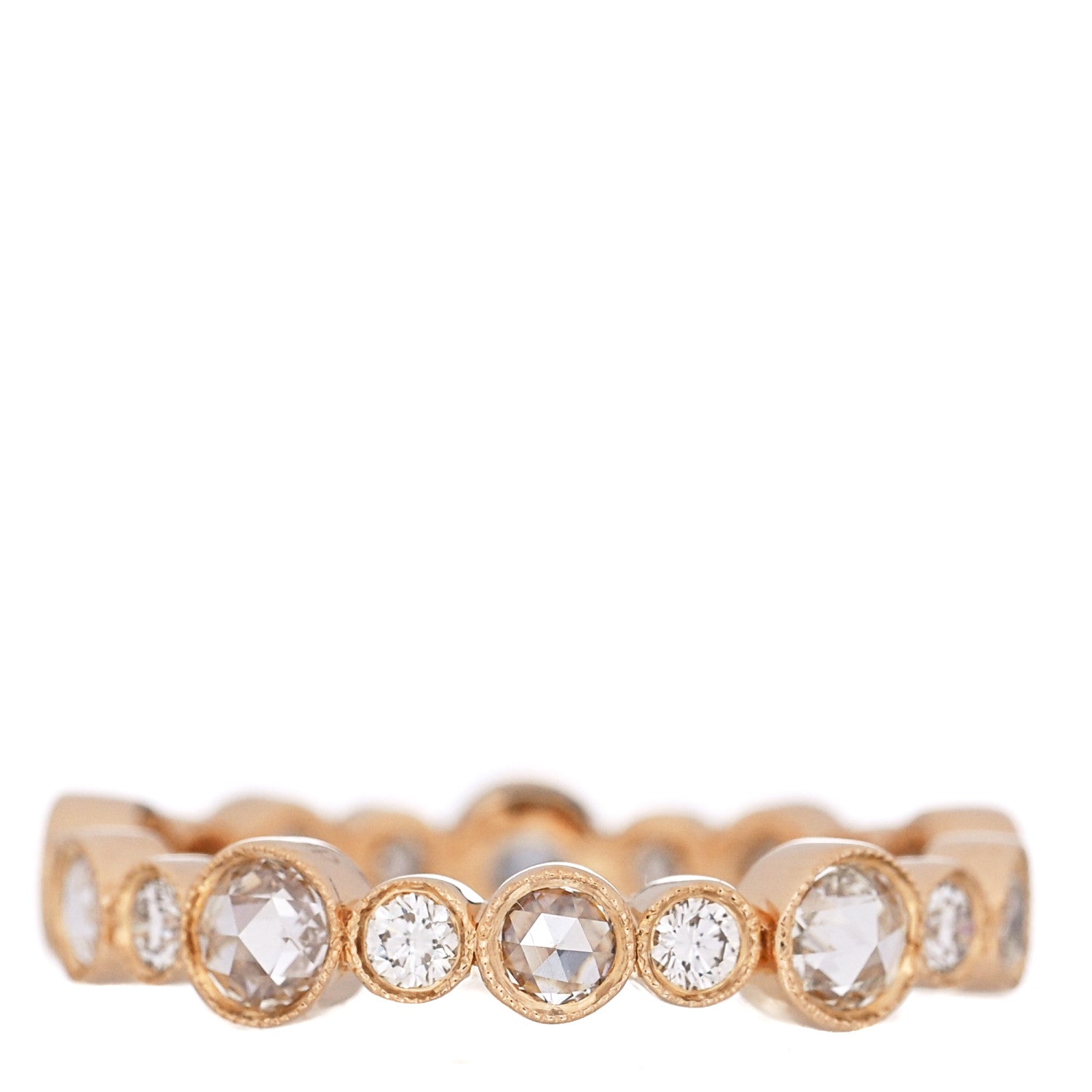 Tiffany 18K Rose Gold Diamond Narrow Cobblestone Band Ring 50 5.25 5 of 10
