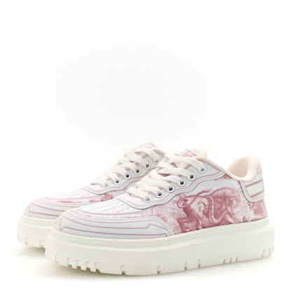 Christian Dior Neoprene Technical Fabric Dior Addict Toile De Jouy Low Top Sneakers 36.5 Framboise 4 of 9