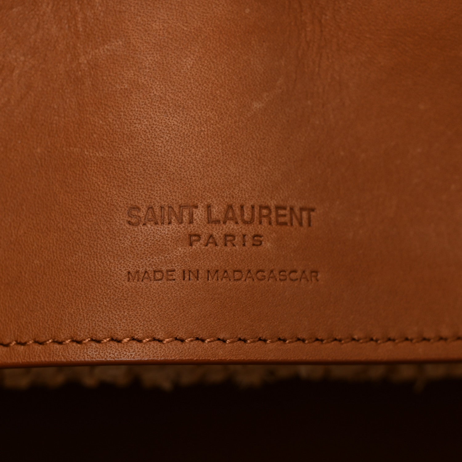 Saint Laurent Raffia Vegetable Le 37 Bucket Bag Naturel Brick 7 of 10