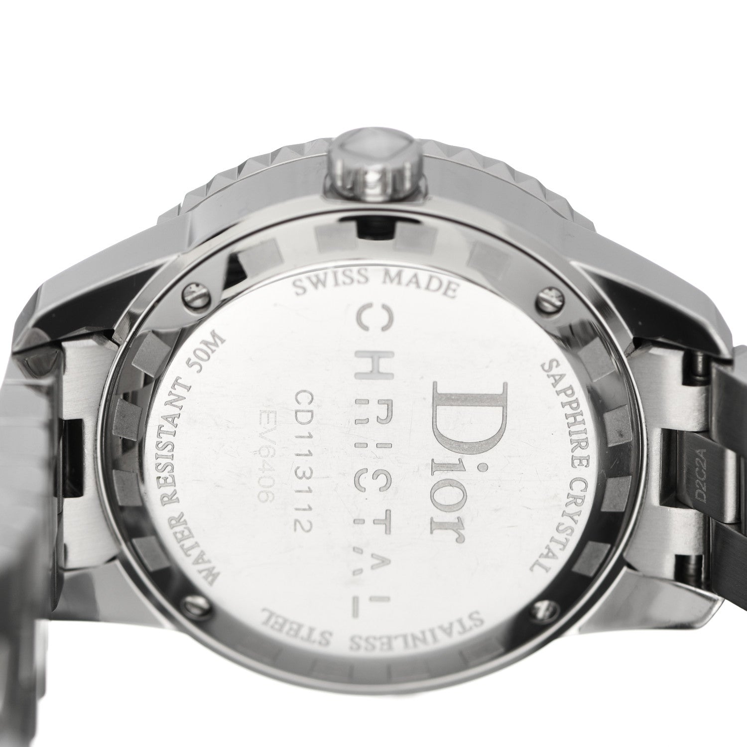 Christian Dior Stainless Steel Diamond Sapphire 33mm Christal Quartz Watch White 4 of 4