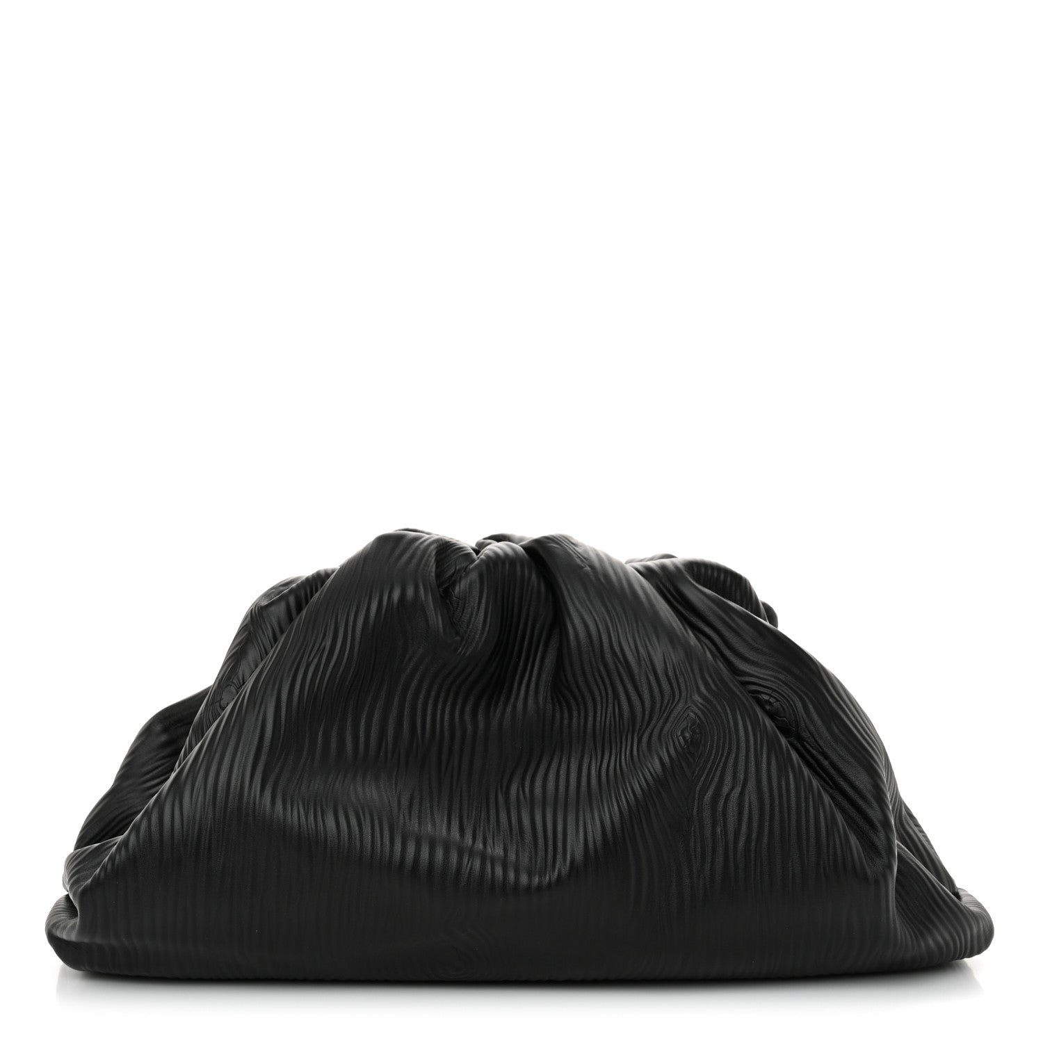 Bottega Veneta Bark Calfskin Embossed The Pouch Oversized Clutch Black 1 of 11