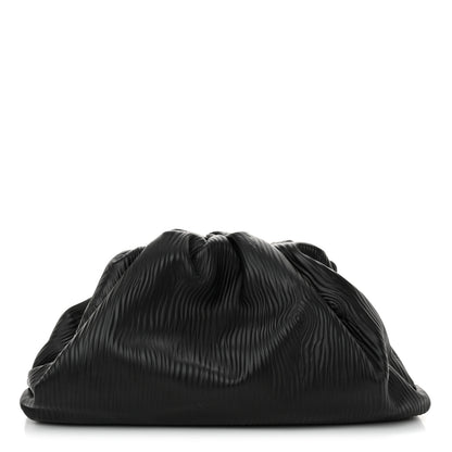 Bottega Veneta Bark Calfskin Embossed The Pouch Oversized Clutch Black 1 of 11