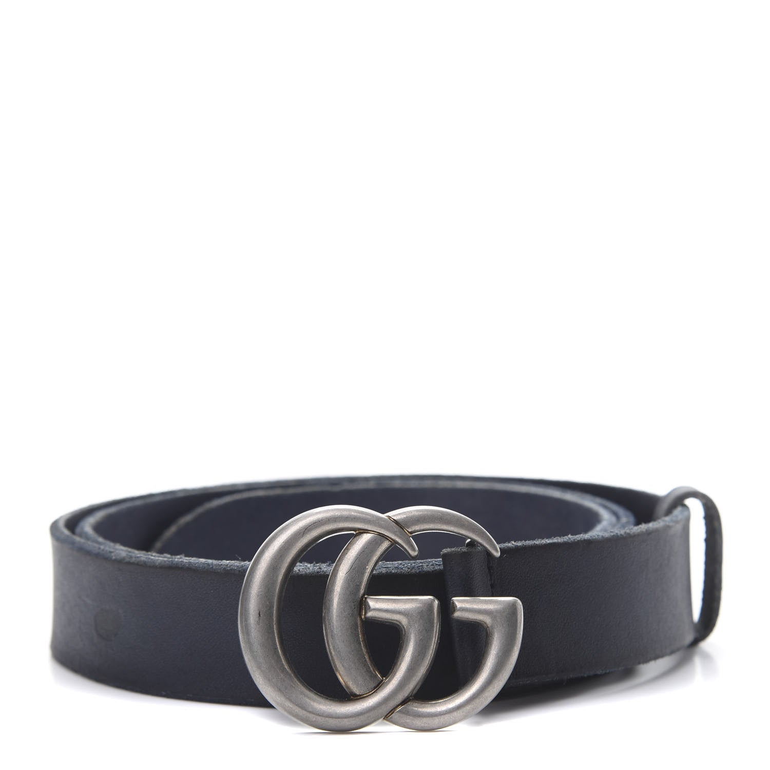 Gucci Cuoio Toscano Nickel Double G 30mm Belt 95 38 Blue 1 of 8