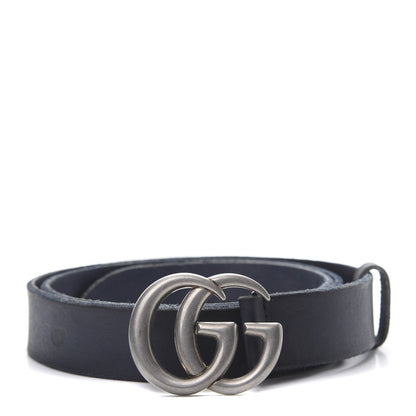 Gucci Cuoio Toscano Nickel Double G 30mm Belt 95 38 Blue 1 of 8