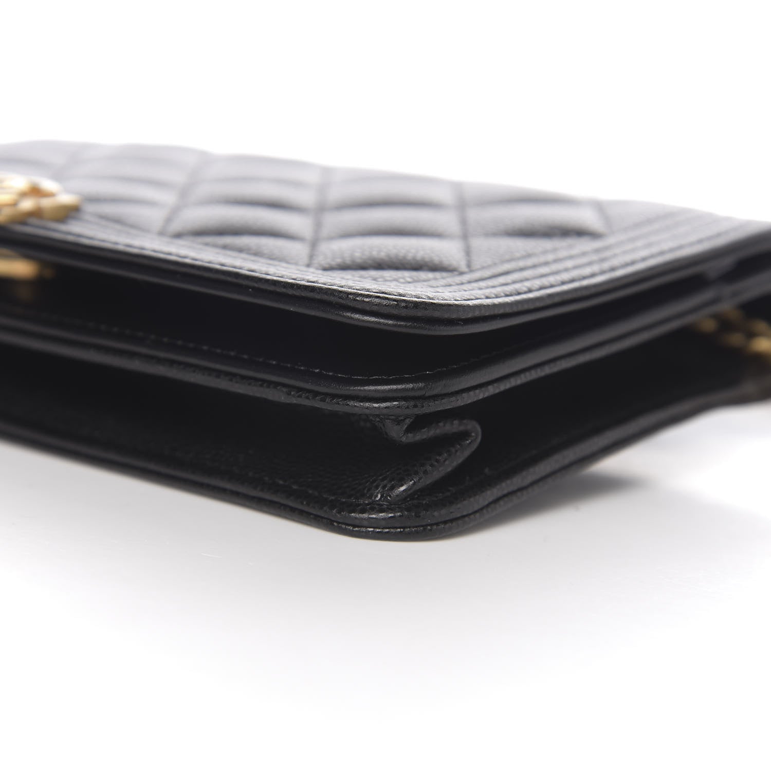 Chanel Caviar Quilted Boy Wallet On Chain WOC Black 9 of 11