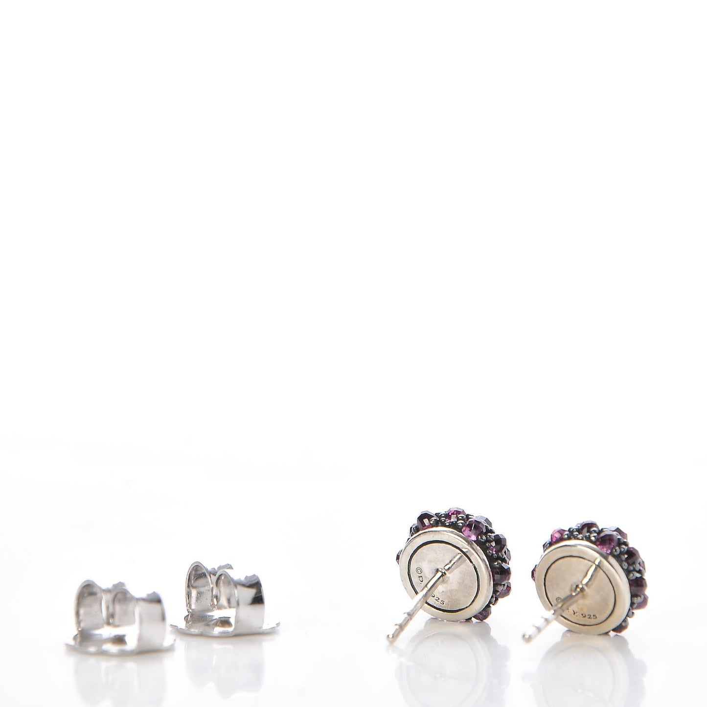 Sterling Silver Rhodalite Garnet 10mm Osetra Earrings