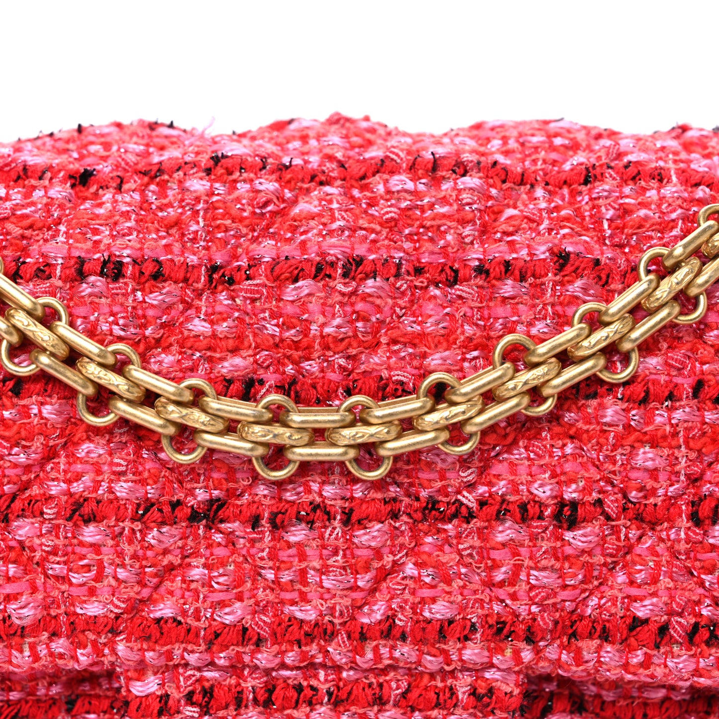 Tweed Quilted Mini 2.55 Reissue Flap Red Ecru Black