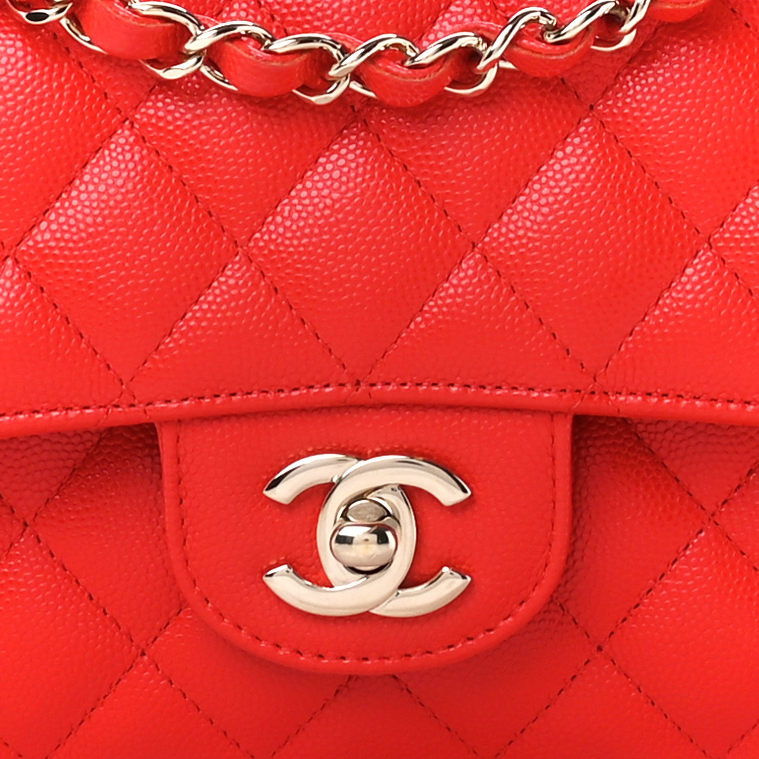 Chanel Caviar Quilted Medium Double Flap Red 8 of 15