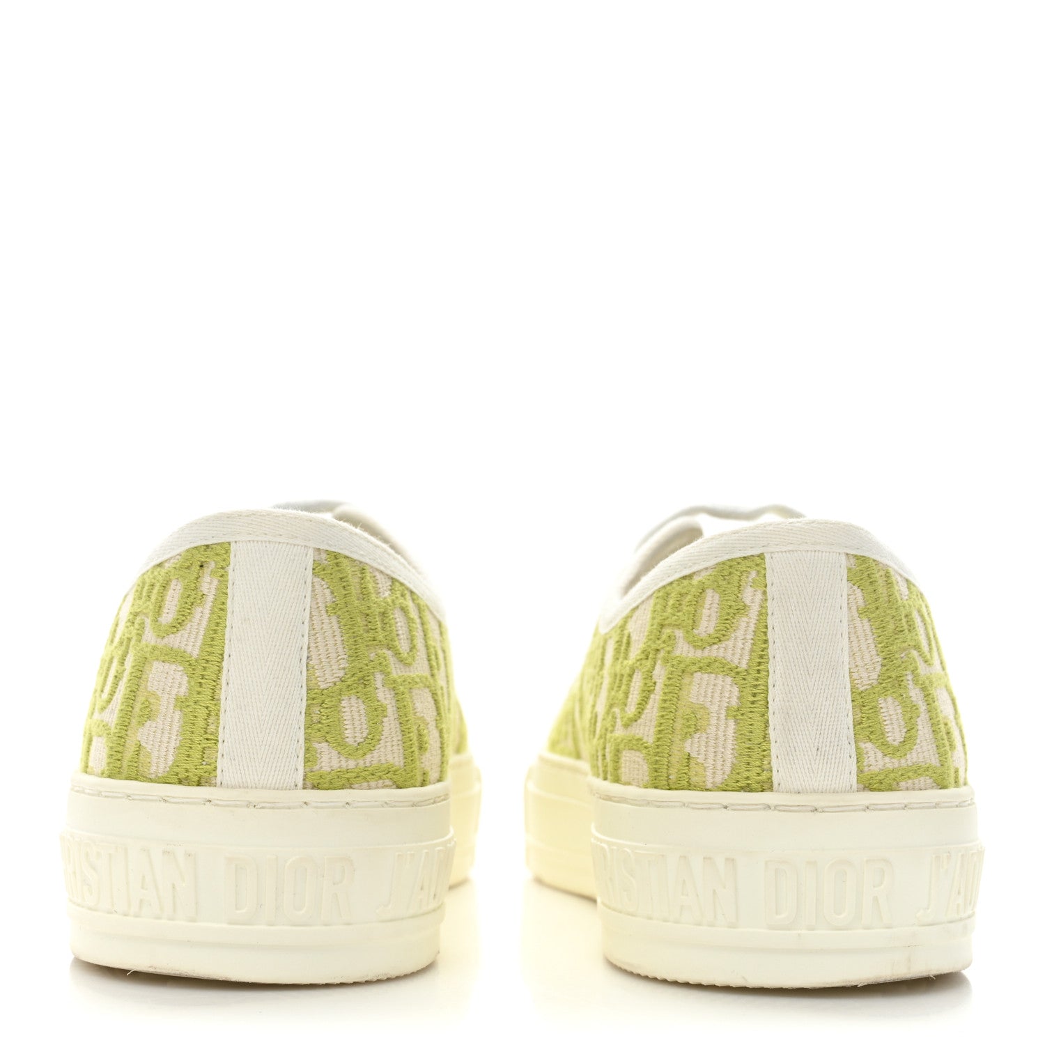 Christian Dior Canvas Oblique Walk'N'Dior Low Top Sneakers 37 Chartreuse 3 of 9