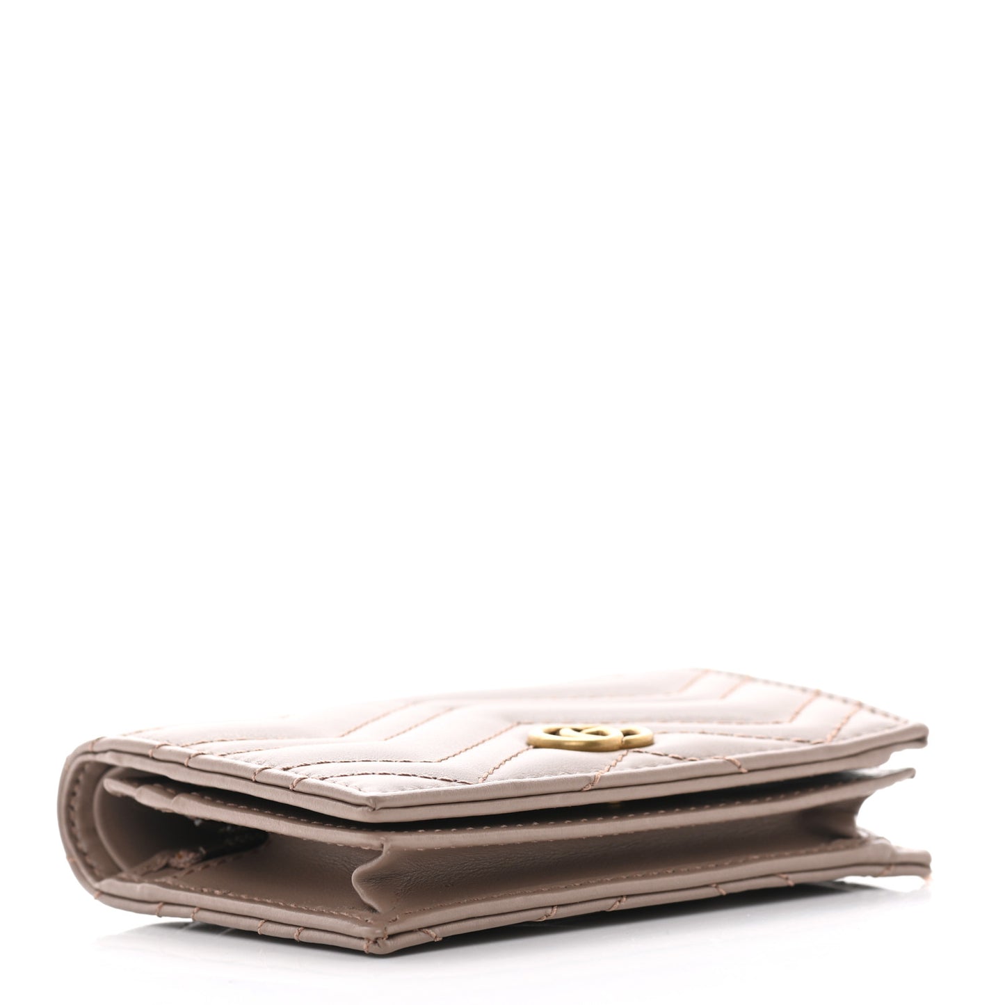 Calfskin Matelasse GG Marmont Card Case Wallet Porcelain Rose