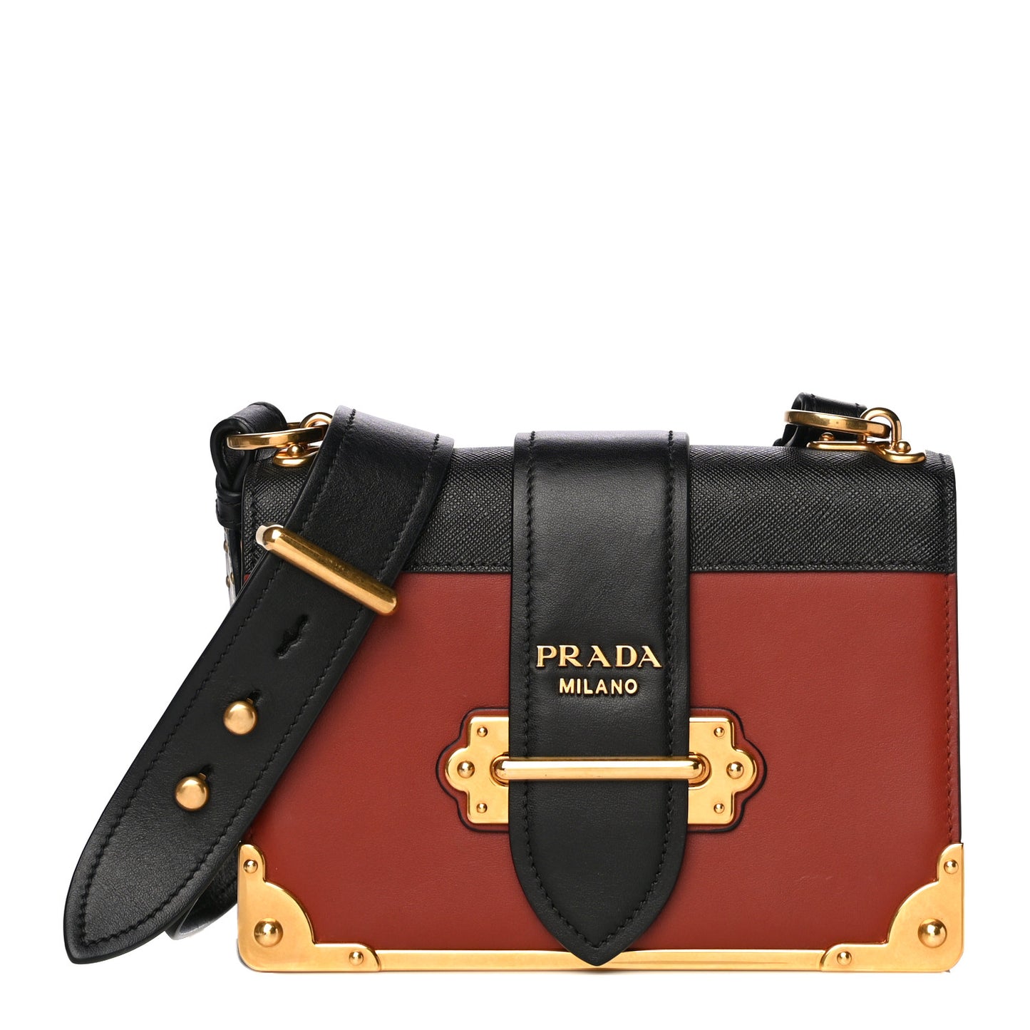 City Calfskin Saffiano Cahier Bag Cotto Black