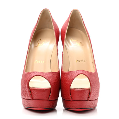 Christian Louboutin Calfskin Palais Royal 140 Pumps 37.5 Red 2 of 11