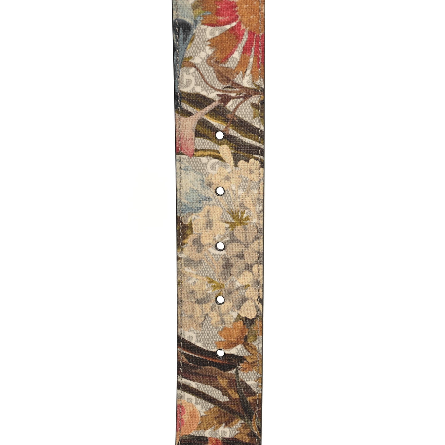 GG Supreme Monogram Water Flora Double G 40mm Belt 70 28 Beige White Multicolor