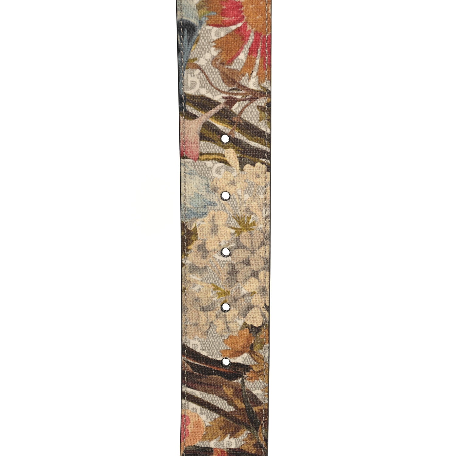 Gucci GG Supreme Monogram Water Flora Double G 40mm Belt 70 28 Beige White Multicolor 4 of 6