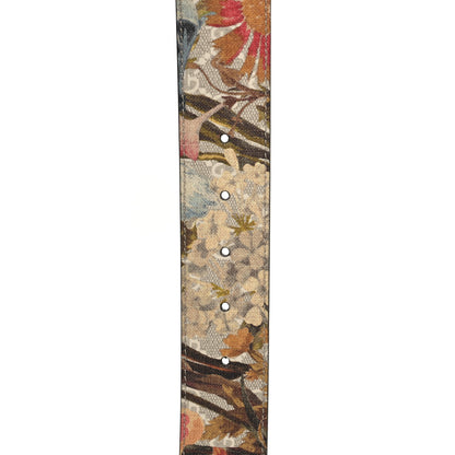 Gucci GG Supreme Monogram Water Flora Double G 40mm Belt 70 28 Beige White Multicolor 4 of 6