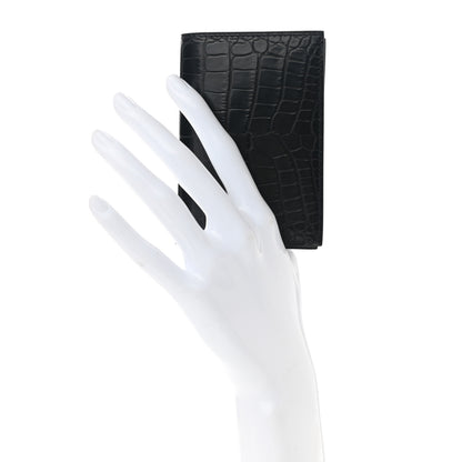 Hermes Matte Alligator MC2 Euclide Card Holder Black 2 of 7