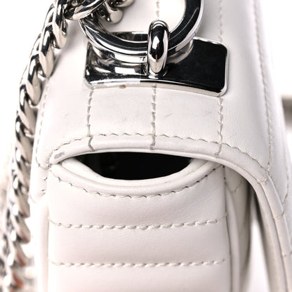 Prada Soft Calfskin Impunture Diagramme Medium Chain Flap Shoulder Bag White 9 of 12