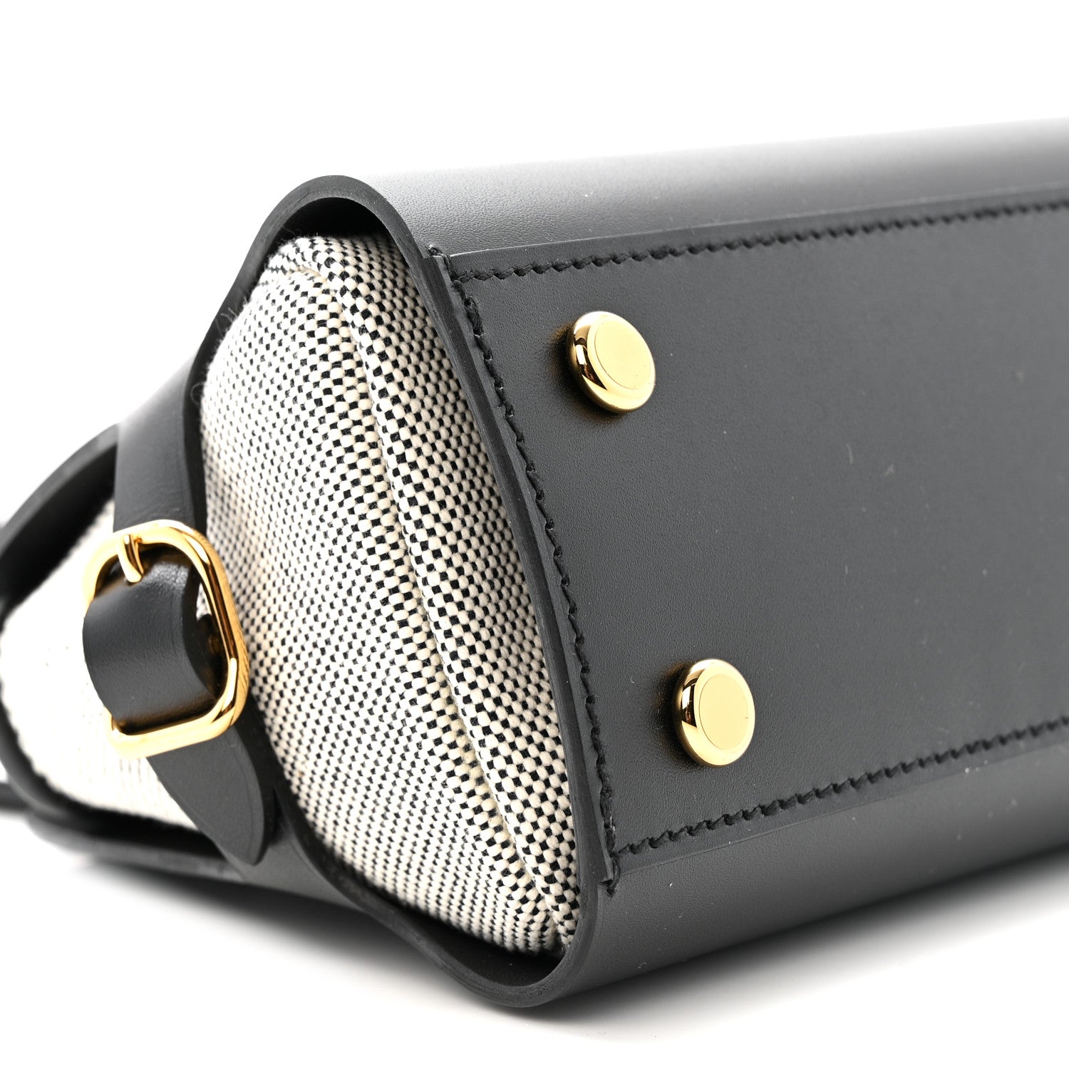 Hermes Vache Hunter Swift H Canvas Tablier Sellier Black Ecru 9 of 11