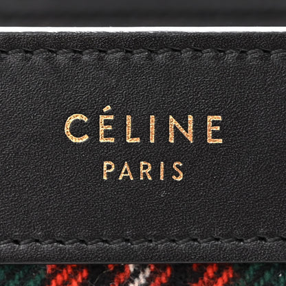 Celine Tartan Calfskin Nano Luggage Red Black 15 of 15