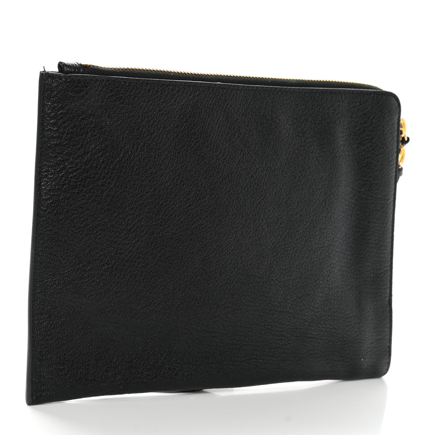 Balenciaga Chevre Gold Metallic Edge Hardware Pouch Black 4 of 9