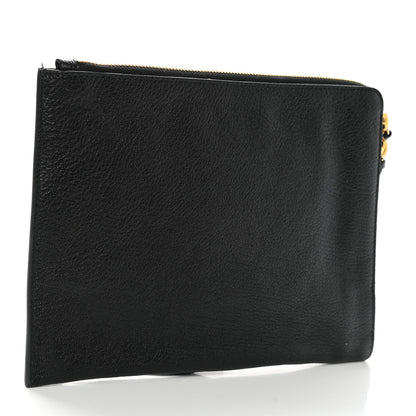 Balenciaga Chevre Gold Metallic Edge Hardware Pouch Black 4 of 9