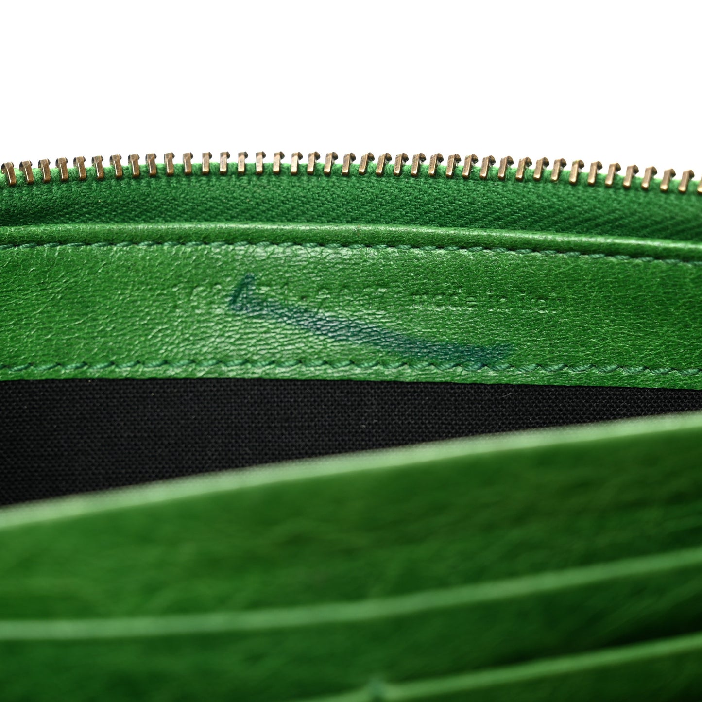 Agneau Classic Hardware Money Wallet Vert Poker