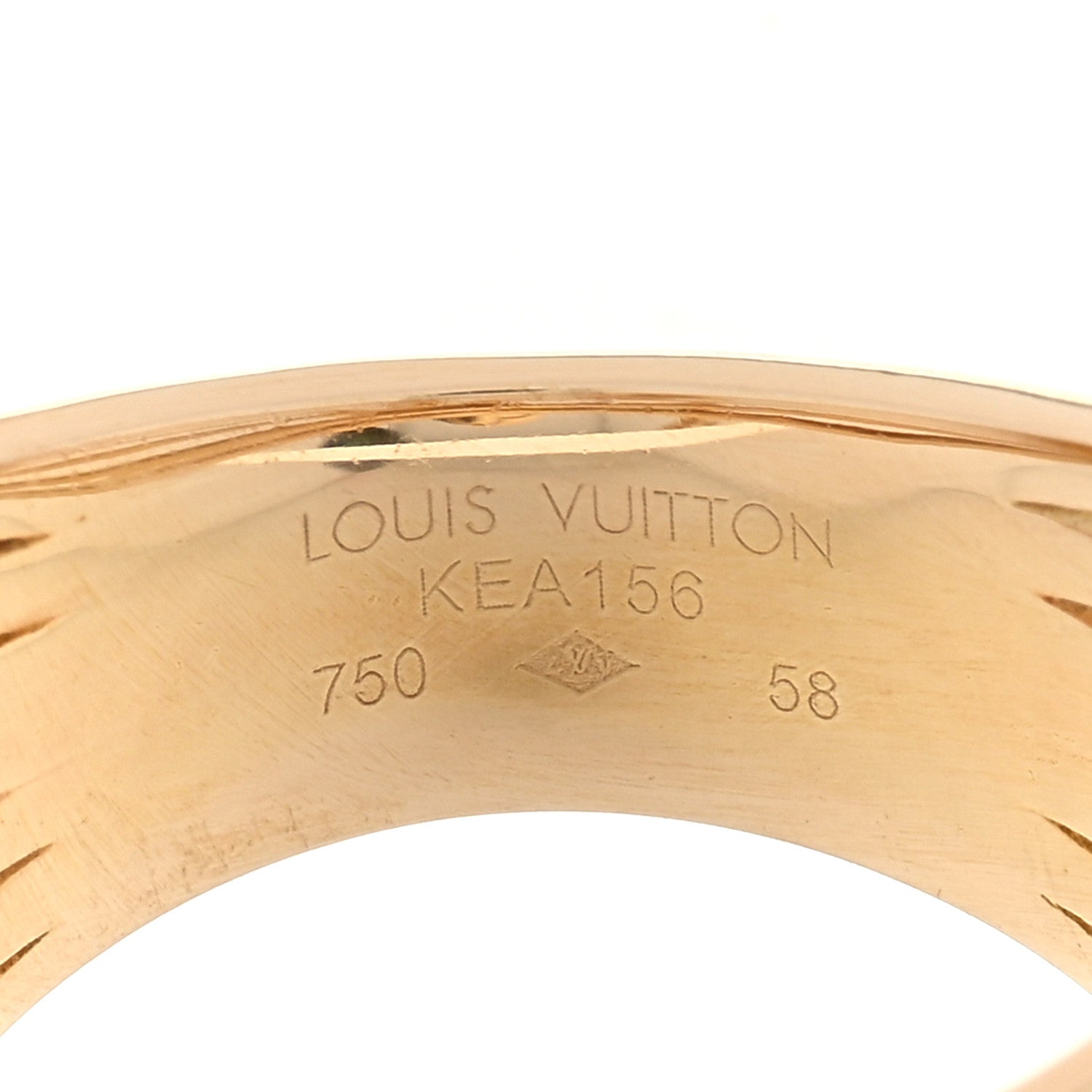 Louis Vuitton 18K Yellow Gold Freshwater Pearl Monogram Charm Ring 58 8.25 4 of 4