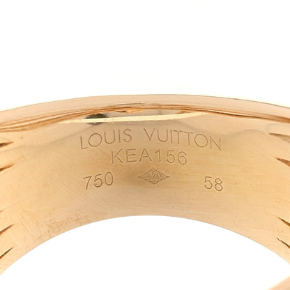 Louis Vuitton 18K Yellow Gold Freshwater Pearl Monogram Charm Ring 58 8.25 4 of 4