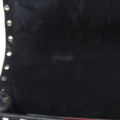Valentino Garavani Lambskin Sequin Snake Medium Rockstud Spike Shoulder Bag Black 12 of 14