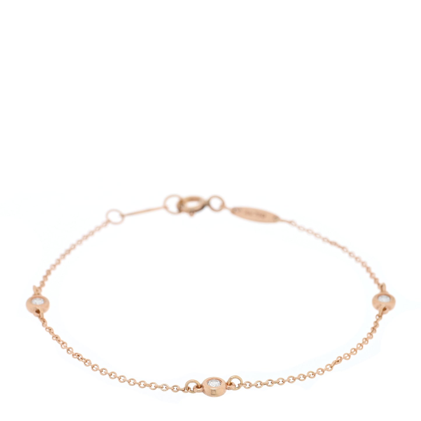 18K Rose Gold Diamond .15ctw Elsa Peretti Diamonds by the Yard Station Bracelet